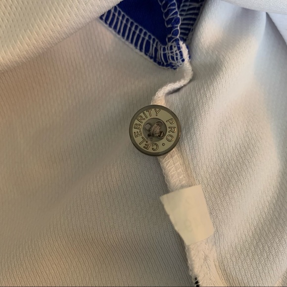 Pro Celebrity Polo Shirt White Blue Sz XL - Picture 7 of 10